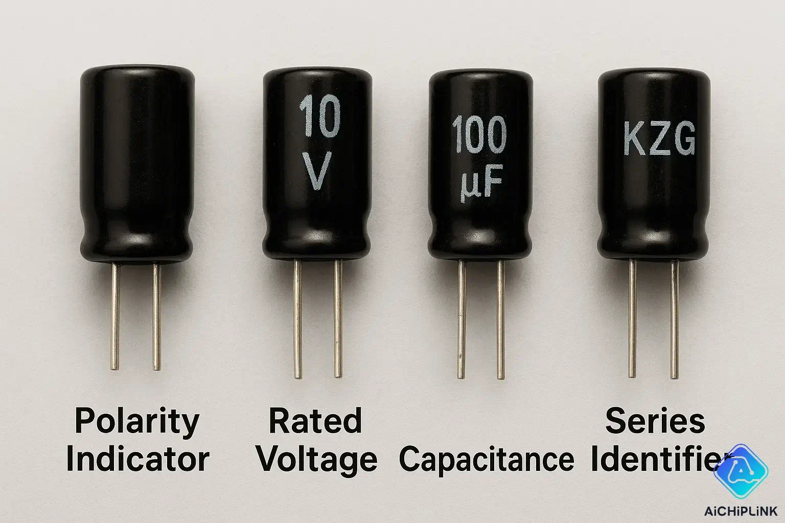 Electrolytic capacitor markings with labels