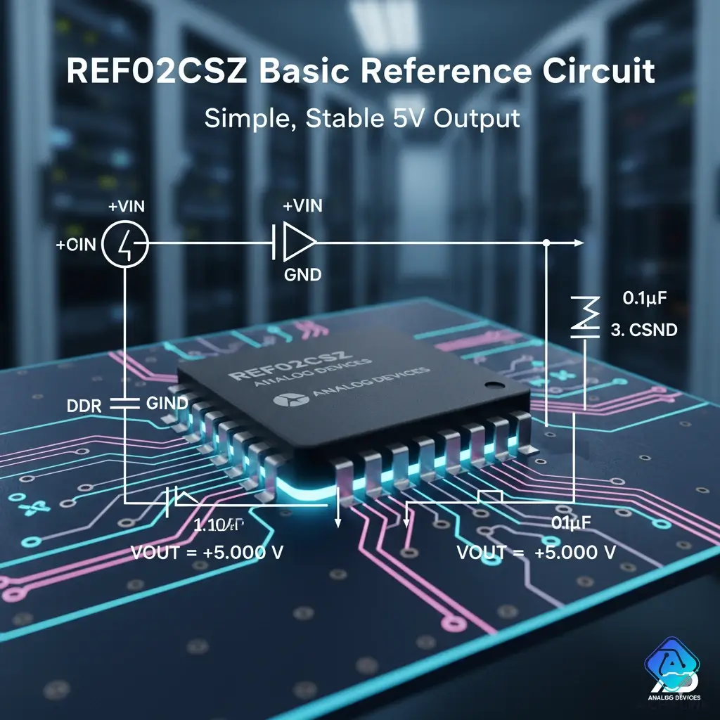 REF02CSZ basic 5V output application circuit.