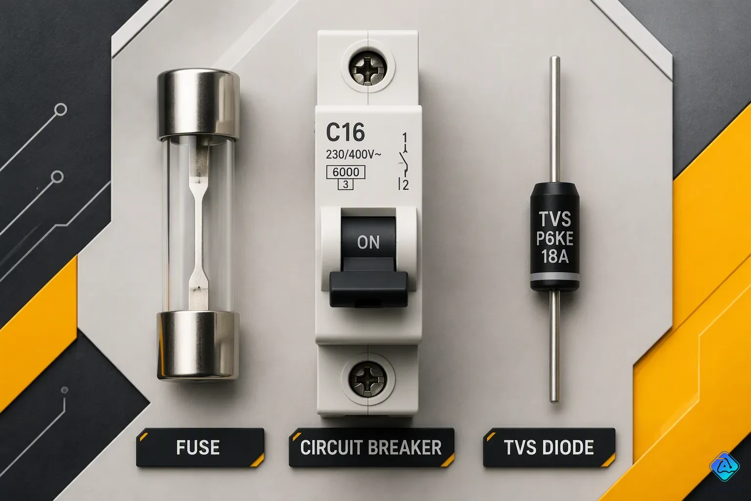 Fuses vs Circuit Breakers vs TVS Diodes