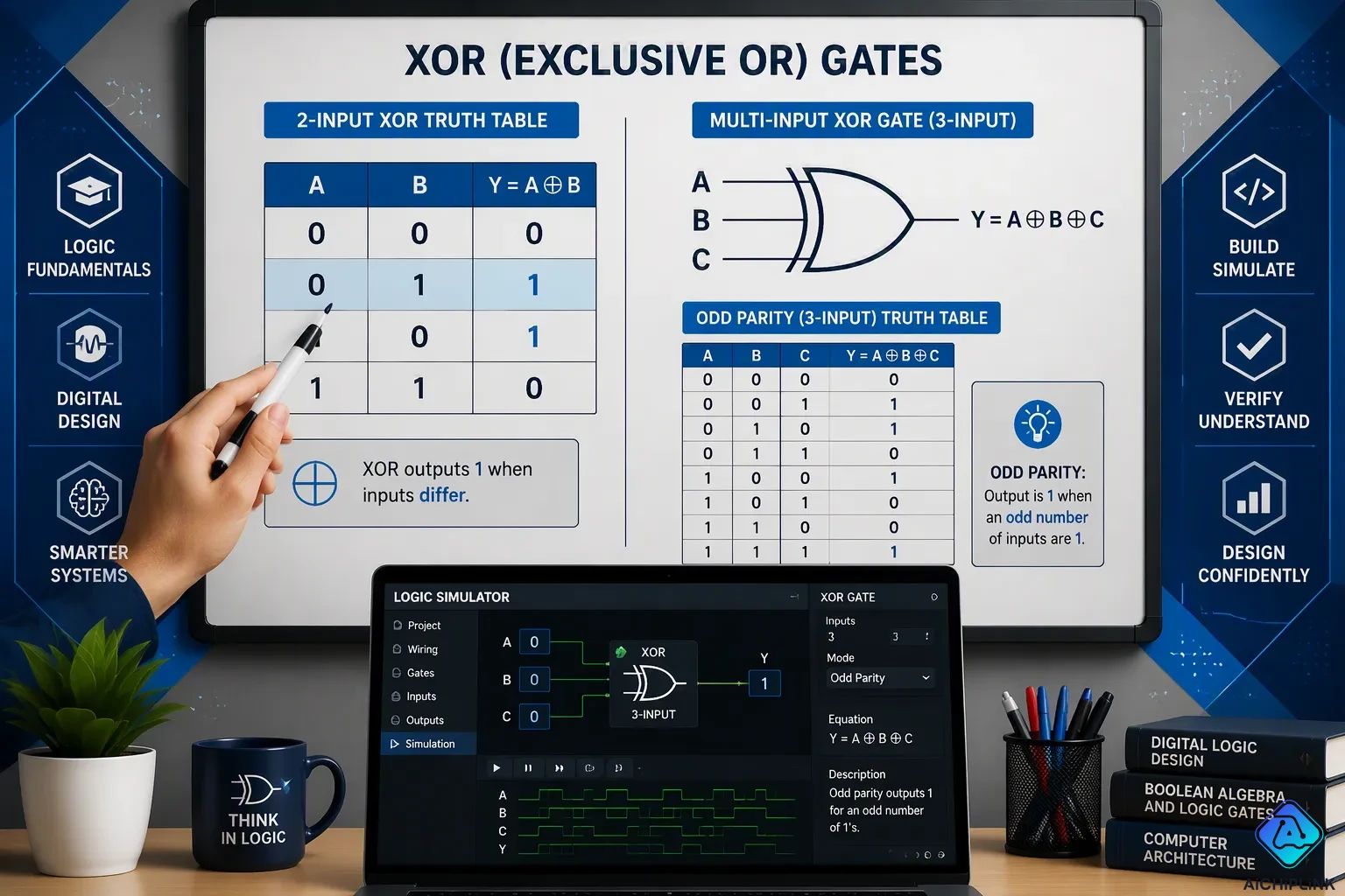 Truth Table for 2-Input and Multi-Input XOR