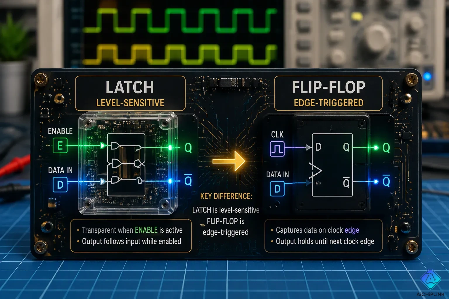 latch and a flip-flop