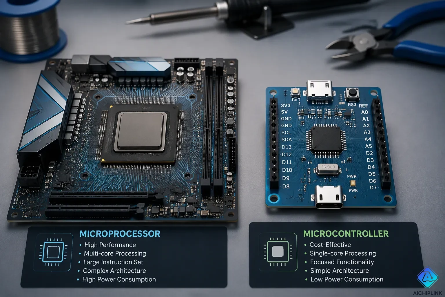 Microprocessor vs Microcontroller